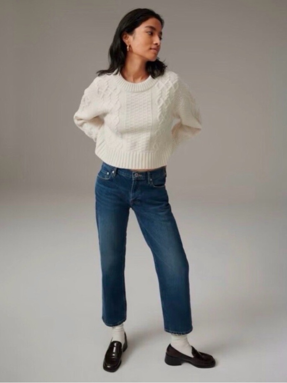 Everlane The Cropped Shortie Jeans in Light Blue